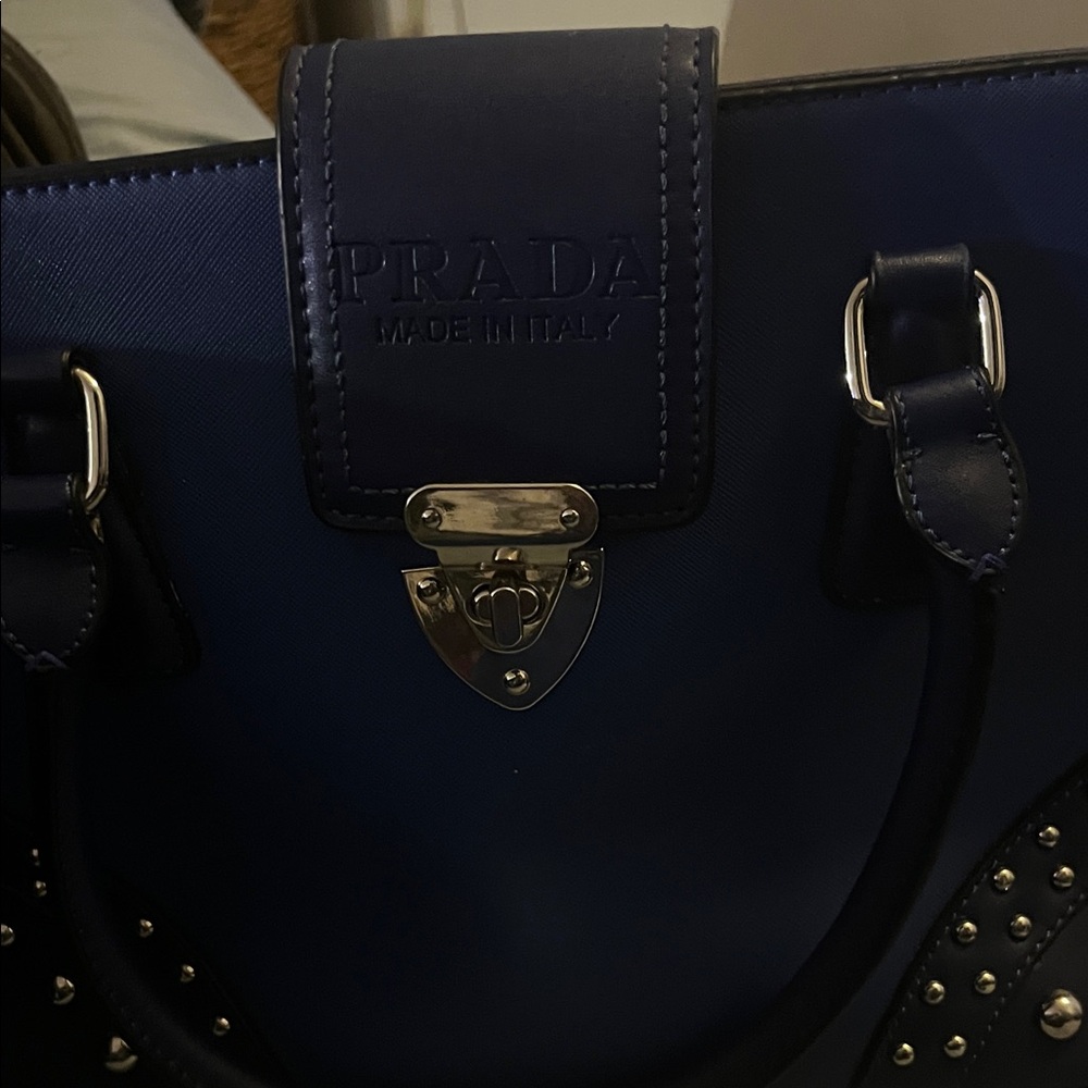 Prada Navy Blue Tote Bag